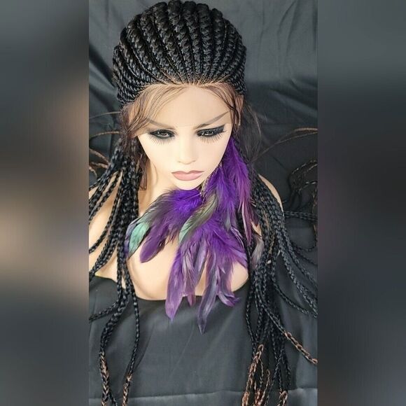 Braided wigs 100% handmade, long braids, long wig, stunning feeding cornrows - Picture 14 of 15